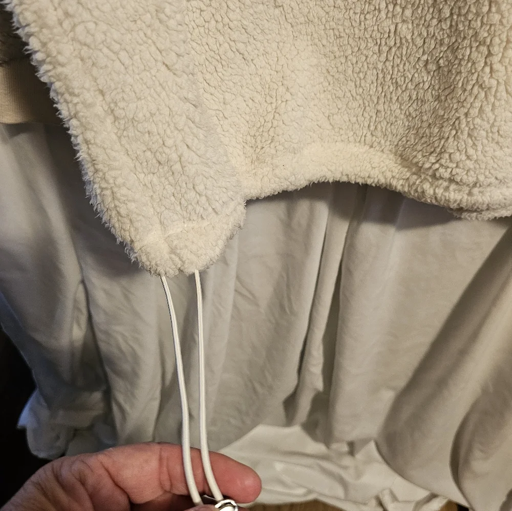 Calvin Klein Off-White Fleece Hoodie Sz. L